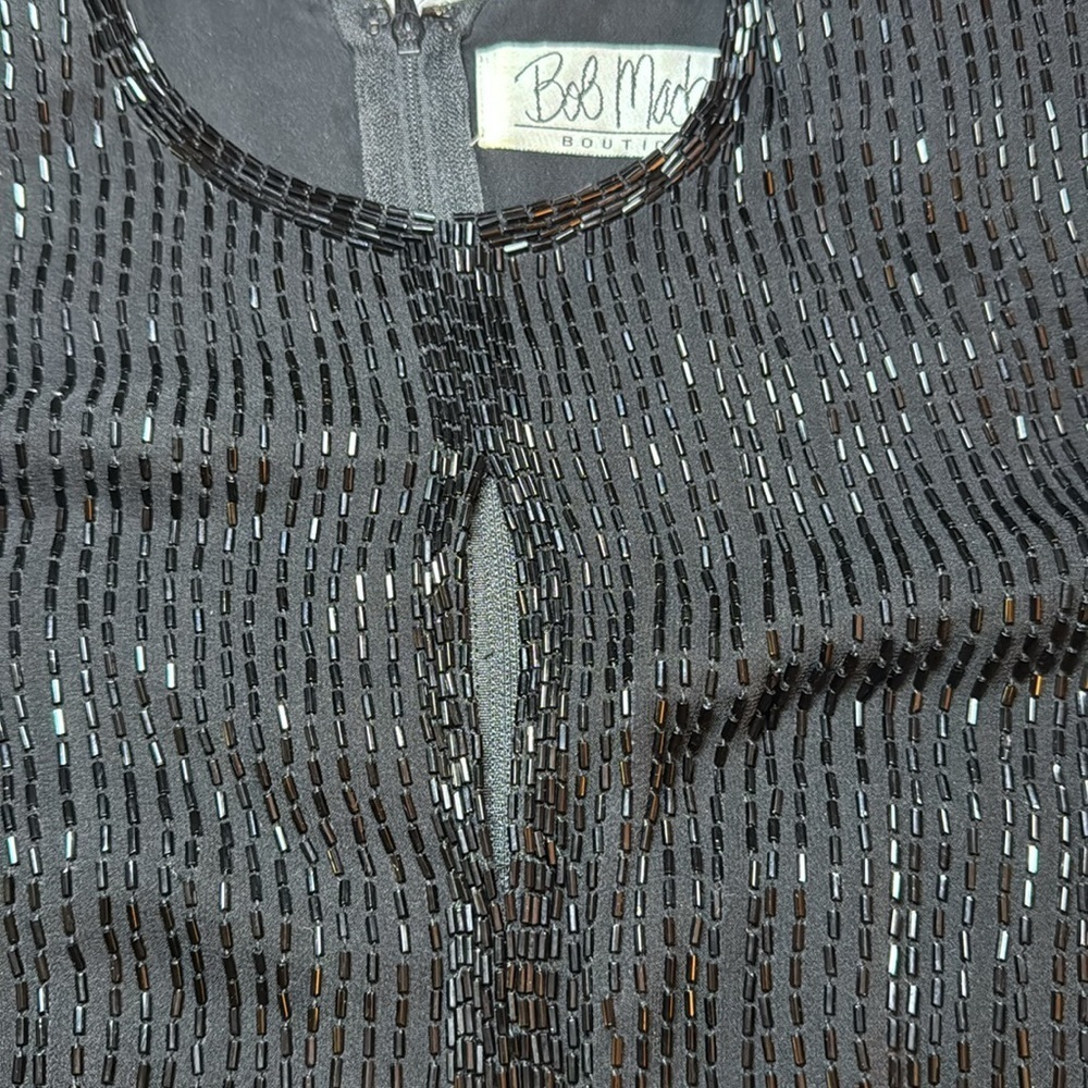 Vintage 1980’s Bob Mackie Boutique Fully Beaded Cocktail Dress Size 8 - Picture 15 of 17